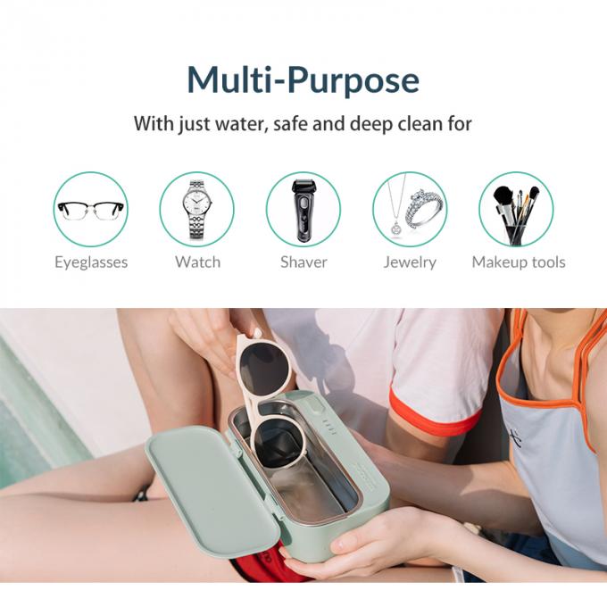Portable Germ Killer Ultrasonic Jewelry Cleaner 430ml Volume With 2500mA Battery 0