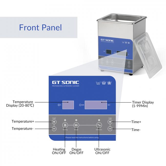 2 Liters 40kHz 50w Heated Ultrasonic Cleaner With Smart Touch Panel 1