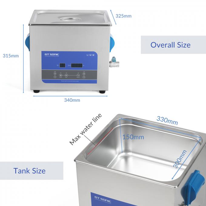 40KHz 13L Stainless Steel Lab Ultrasonic Cleaner Remove Stains Stainless Steel Ultrasonic Cleaner 2