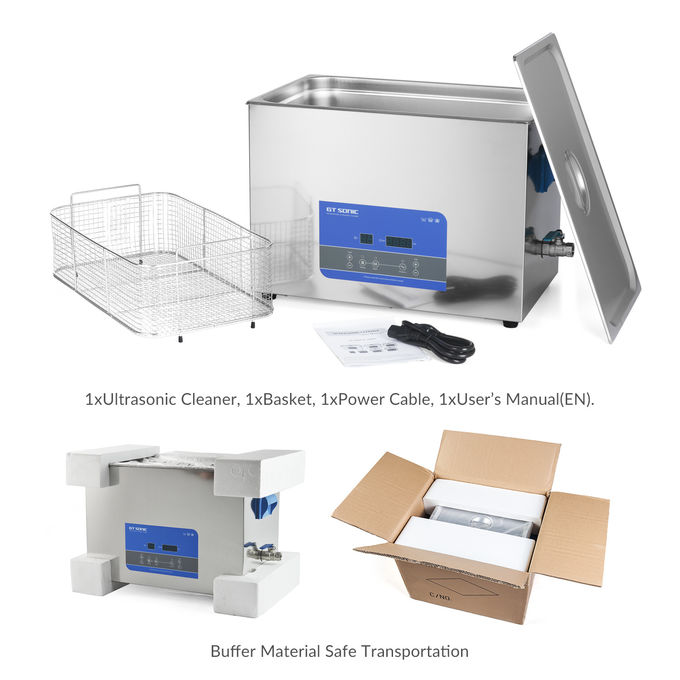 GT SONIC 20L Parts Ultrasonic Cleaner Heated Ultrasonic Bath Cleaner SUS304 40kHz 4
