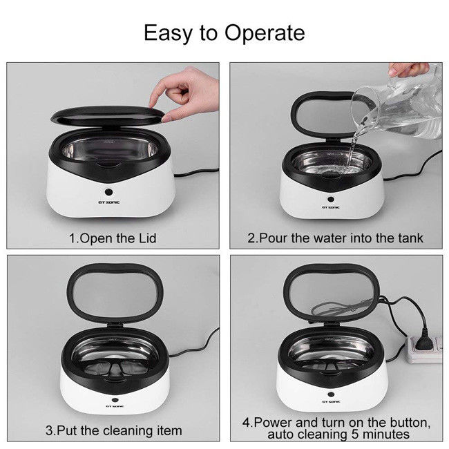 35W 40kHz Ultrasonic Watch Cleaner 600ml Capacity ABS Housing With SS Tank 1