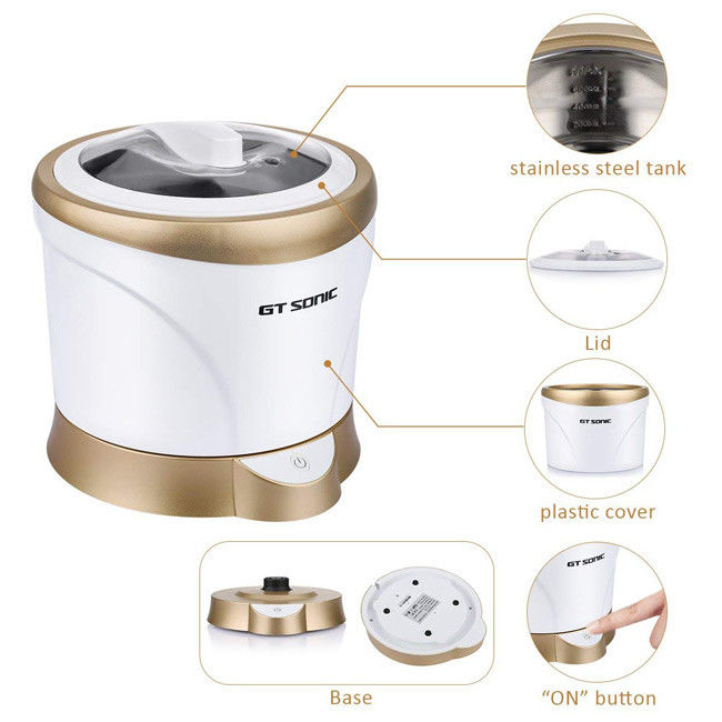 1.4L Tea Cup Ultrasonic Parts Washer Stainless Steel Removable Tank Soak 35W 40kHz 2
