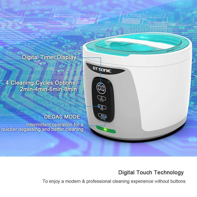 750ml 40KHz 35W Electric Jewelry Cleaner Machines Stainless Steel Detachable GT SONIC 0