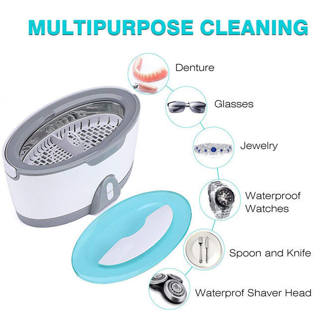 Detachable 35W Ultrasonic Digital Cleaner 450ml Silver Jewellery Cleaner 6