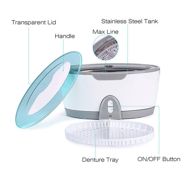 Detachable Design Home Ultrasonic Cleaner , Eyeglasses SONIC Washer 35W 450ml 40kHz 0