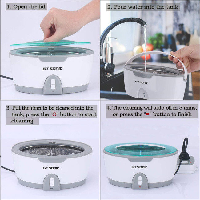 Detachable Design Home Ultrasonic Cleaner , Eyeglasses SONIC Washer 35W 450ml 40kHz 2