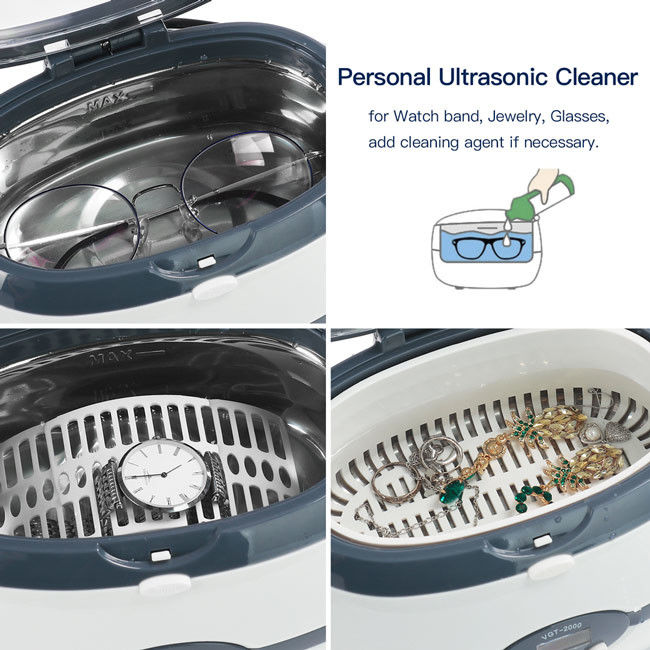 High Efficiency Eyeglasses Cleaner Ultrasonic Machine 35W 600ml With Degas Function 1