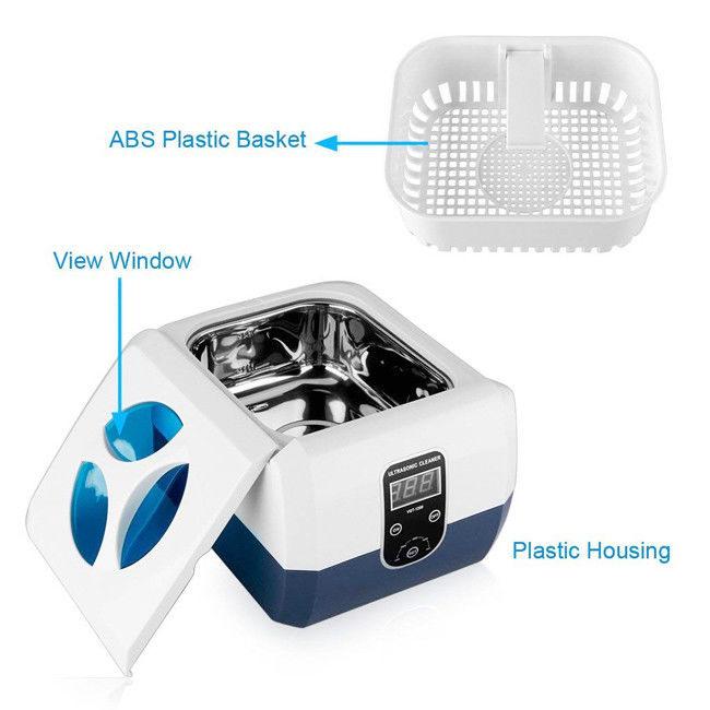 Professional Small Jewelry Ultrasonic Cleaner 1.3 Liter 5 Recycle Digital Timers 0