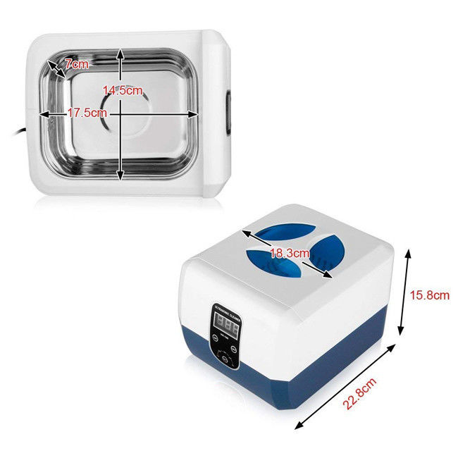 Professional Small Jewelry Ultrasonic Cleaner 1.3 Liter 5 Recycle Digital Timers 1