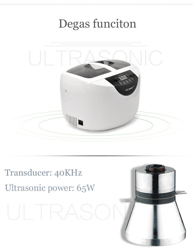 Stainless Steel Diamond Ring Ultrasonic Cleaner 2.5 Liter SUS304 Tank ABS Housing 4