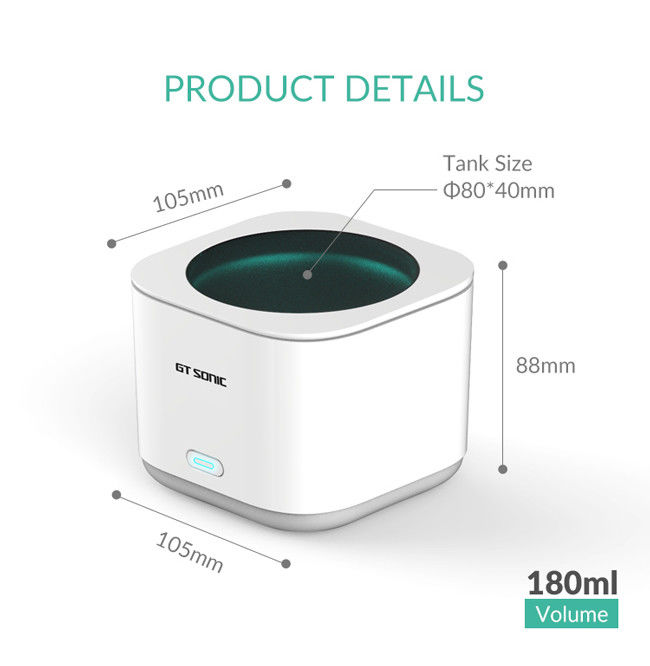 Mini 180ml SUS304 Home Ultrasonic Cleaner With Basket 12v 2A Adapter 4