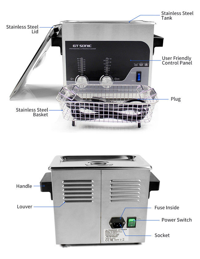 Knob Design Digital Ultrasonic Cleaner Manual Adjustment Ultrasonic Cleaning Machine 0
