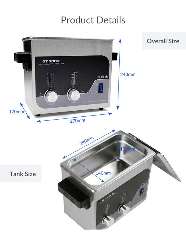 Knob Design Digital Ultrasonic Cleaner Manual Adjustment Ultrasonic Cleaning Machine 2
