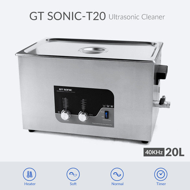 20L Large Ultrasonic Cleaner SUS304 Tank Ultrasonic Parts Cleaner With Drain Valve 2