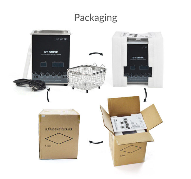 Black Laboratory Ultrasonic Cleaner , Ultrasonic Glasses Cleaner 2L 3
