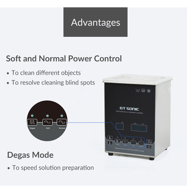 40kHz 50W 2L Ultrasonic Wash Tank GT SONIC D2 Adjustable Power 0