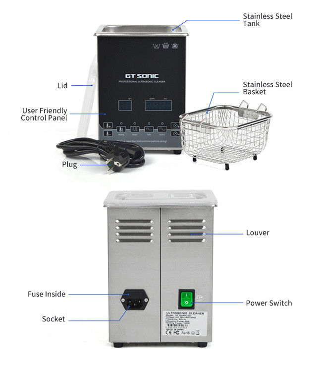 40kHz 50W 2L Ultrasonic Wash Tank GT SONIC D2 Adjustable Power 2