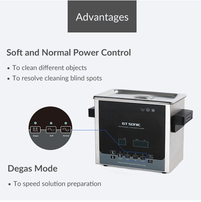 SUS304 Double Power Ultrasonic Parts Washer Heated Sonic Cleaner 3L 40kHz 100W 2
