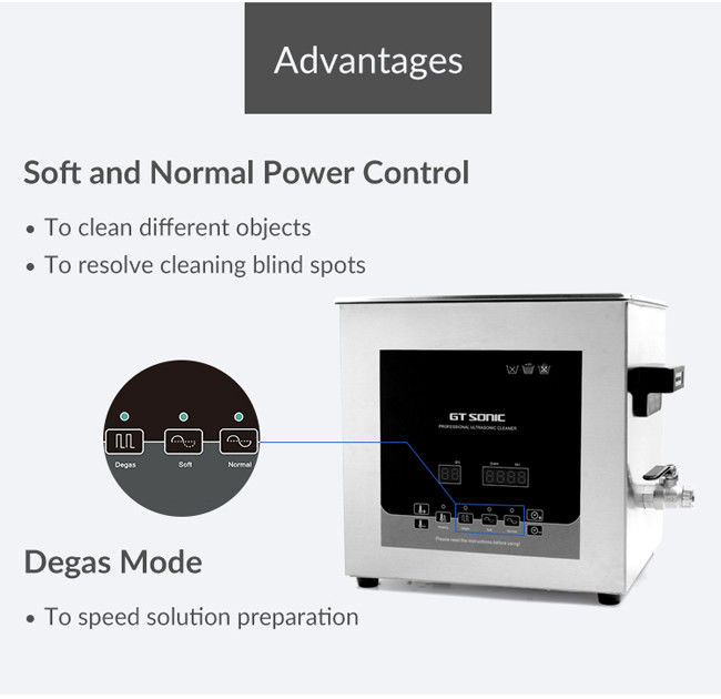 Degas Lab Ultrasonic Cleaner 9L Sonicator With Heating Function 0