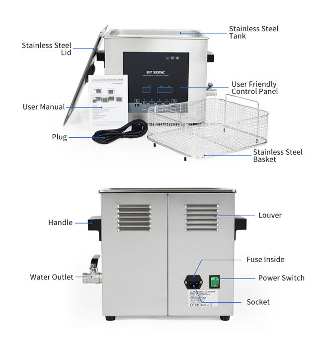 40kHz 13L GT SONIC Gun Ultrasonic Cleaner SUS304 Material 300W With Basket 1