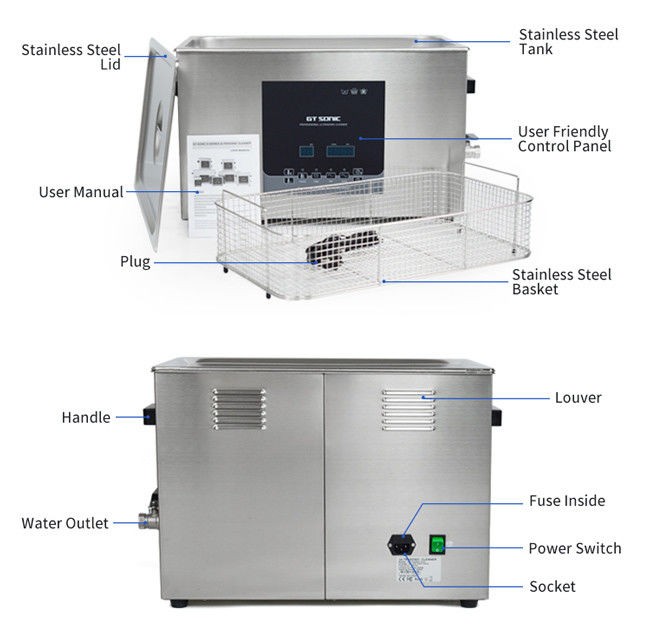 27L Benchtop Ultrasonic Cleaner 500W Ultrasonic Cleaning Machine For Commercial Diving Equipment 1