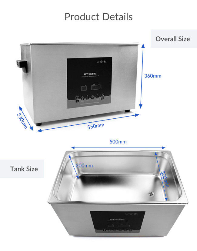 27L Benchtop Ultrasonic Cleaner 500W Ultrasonic Cleaning Machine For Commercial Diving Equipment 2