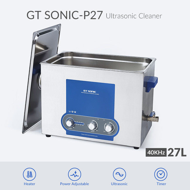 Adjustable Timer Lab Ultrasonic Cleaner  20 - 80 Celsius Heating 27L 1