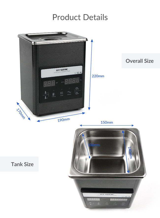 Titanium Black Ultrasonic Cleaning Machine 2L Mirror Stainless Unique Shape 1