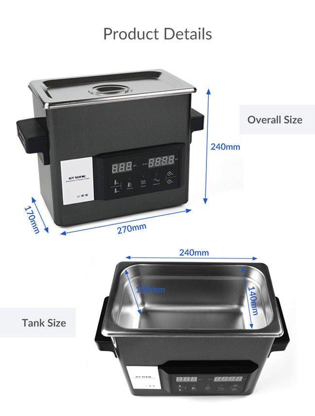 Touch Panel GT SONIC Ultrasonic Cleaner With Heater And Timer 3L For Lab Tools Cleaning 1