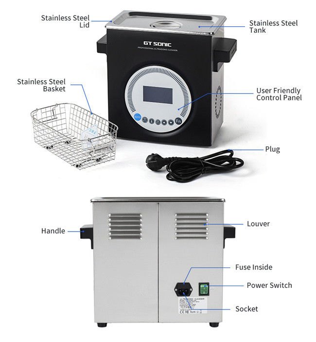 Digital 3 Liter Ultrasonic Cleaner , Multi Frequency Ultrasonic Cleaner 3