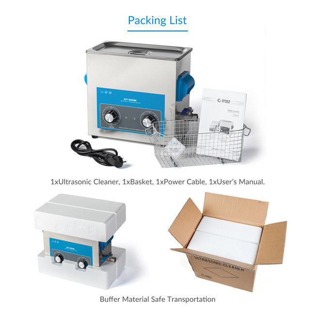 CE FCC PSE ROHS SUS304 6L Manual Ultrasonic Cleaner For Tools Parts 0