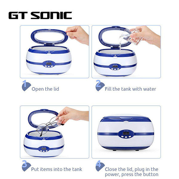 High Efficiency Eyeglasses Cleaner Ultrasonic Machine 35W 600ml With Degas Function 0