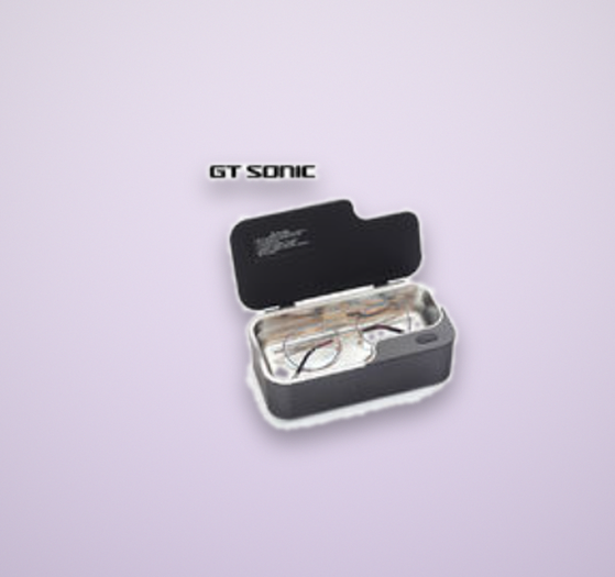GTSonic ultrasonic cleaner for glasses with eyeglasses in the tank