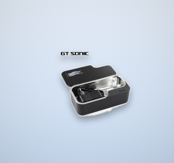 GTSonic ultrasonic cleaner for glasses, black model cleaning eyeglasses